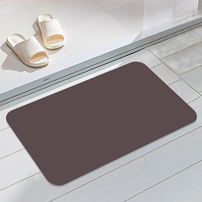 Ultra Thin Door Mat Indoor Entrance, 1/10 in Thin Door Mats for Inside Entry, Non-Slip Rubber Backing Washable Doormat, Fade Resistant, Absorbent, Low Profile Dirt Trapper, 30"X17",Coffee