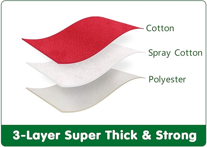 Flash World 48 Inch Large Christmas Tree Skirt Xmas Soft Cover Mat Decor Snowflake Collar Farmhouse Tree Skirt for Holiday Ornaments Party Home Indoor Decorations (White—Three Cotton Layer, 48INCH)