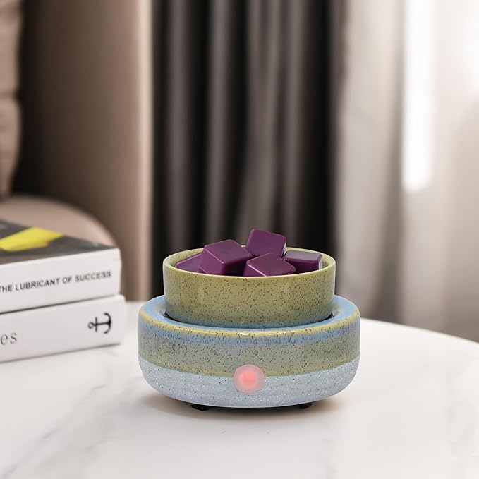 Wax Melt Warmer, Ceramic Candle Melter Melting Wax 3-in-1 Oil Burner Electric Fits Yankee Large Jar, Scented Candle Holder for Home Decor Gifts for Mom Grandma Women Girls