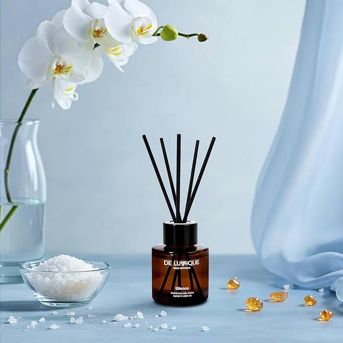 Reed Diffuser for Bathroom – Bathroom Diffuser with Sticks, Salty Ozonic & Orchid Scent, Long-Lasting Aroma, Premium Essential Oils, Crafted by Expert Perfumers – 50ml