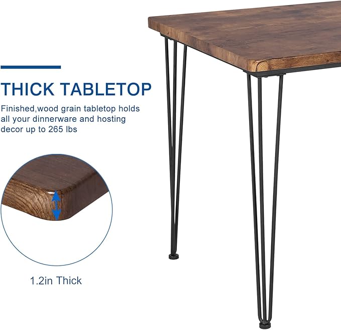 VECELO 3-Piece Dining Room Kitchen Table and Pu Cushion Chair Sets for Small Space