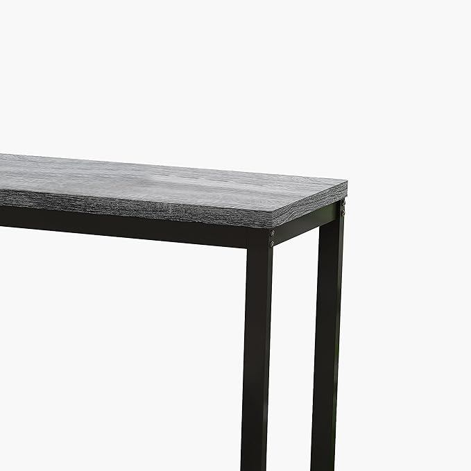 Merax 4-Piece Counter Height Extra Long Dining Table Set with 3 Stools and Footrest, Modern Design Kitchen Dining Table, Pub Table, Long Dining Table Set, Light Gray