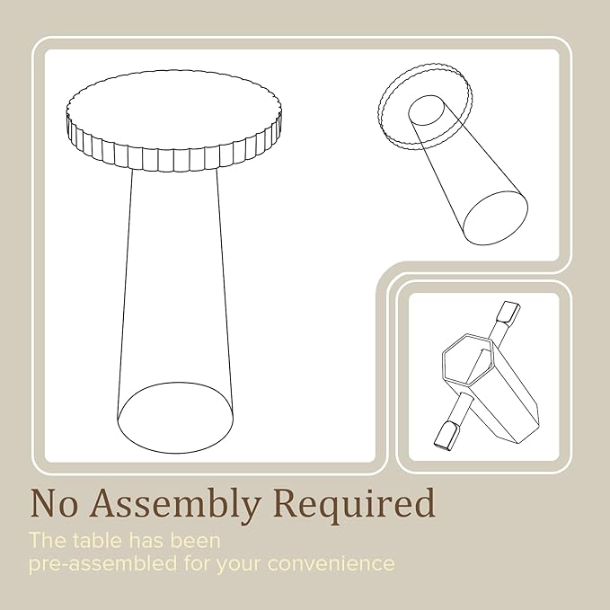 Small Side Table, Wood End Table with Fluted Pedestal Base, Round Drink Table for Small Spaces, Modern Accent Table for Living Room, Bedroom or Sofa Side (1, Oak)