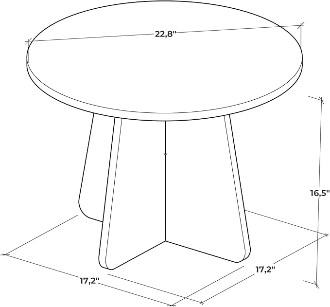 Travertine Efect Coffee Table Modern Side Table for Living Room Accent Table for Sofa or Bedroom (22.8x22.8x16.5 inches)
