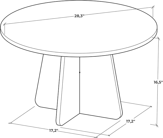 Travertine Efect Coffee Table Modern Side Table for Living Room Accent Table for Sofa or Bedroom (28.3x28.3x16.5 inches)