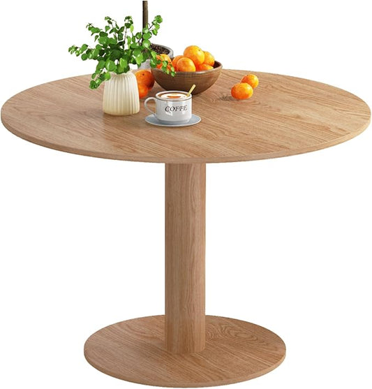 Round Dining Table, Circle Dining Table for 2-4 31.5 in, Modern Farmhouse Small Dinner Breakfast Tulip Table, for Kitchen/Small Space/Little Nook - Natural