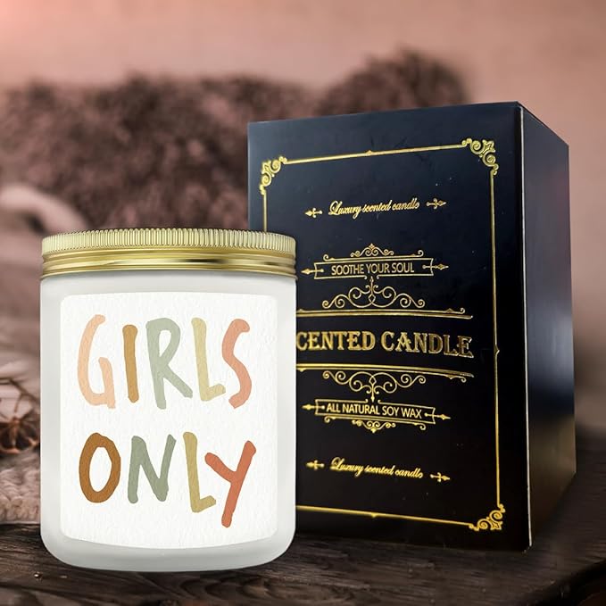 Girls Only Lavender Candle, Girl Gifts, Girls Room Decor, Baby Girl Nursery Decor, Scented Jar Candles for Baby Toddler Little Girls Room Playroom Nursery Decor