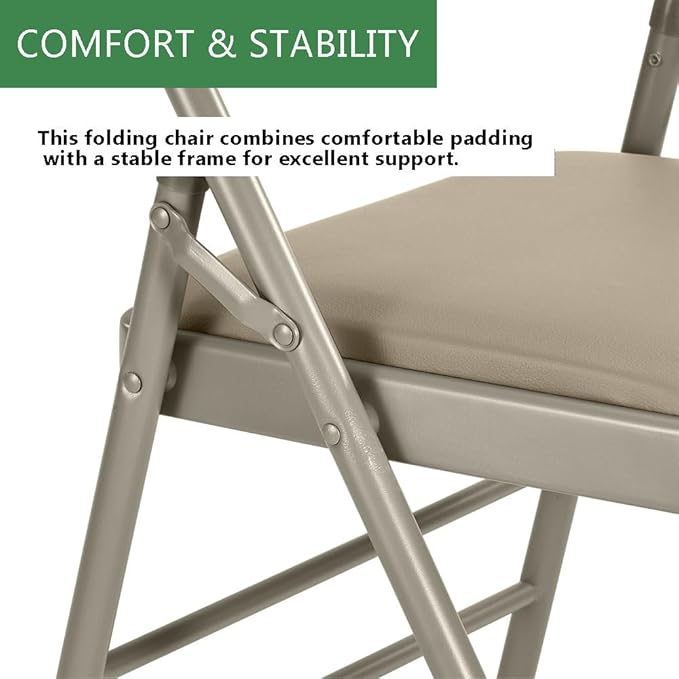 Amazing for less Pack of 4 (Fabric/Vinyl) Steel Frame Metal Foam Padded Folding Chairs (Black, Gray, White)