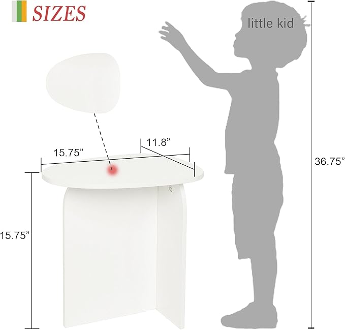 AWASEN White Side Table, Small Triangle End Table Living Room, Modern Accent Table with Unique Tabletop, Mini Bedside Table for Small Spaces, White