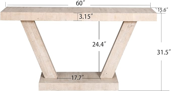 60" Wood Console Table for Entryway Bench with 2-Tier Veneer Storage Cabinet, Rustic Wide Design for Hallway, Living Room & Behind Sofa,Oak