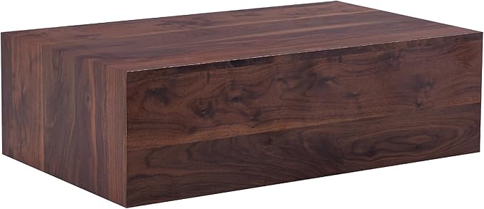 39.3" Rectangular Wood Coffee Table, Modern Coffee Tables in Walnut Wood Finish for Living Room, Contemporary No Assembly Center Wooden Cocktail Table for Bedroom, Reception Room