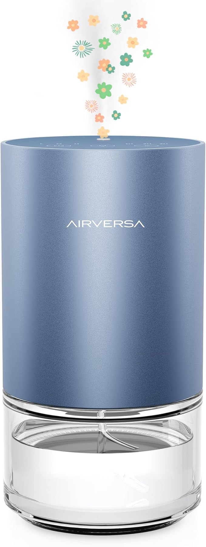 Airversa Essential Oil Diffuser Waterless Aromatherapy Diffusers for Home Large Room, Bedroom, Car, Office, Desk, Battery Operated, Small Diffuser for Pure Scent, 100mL Capacity, AN9 (Ice Blue)