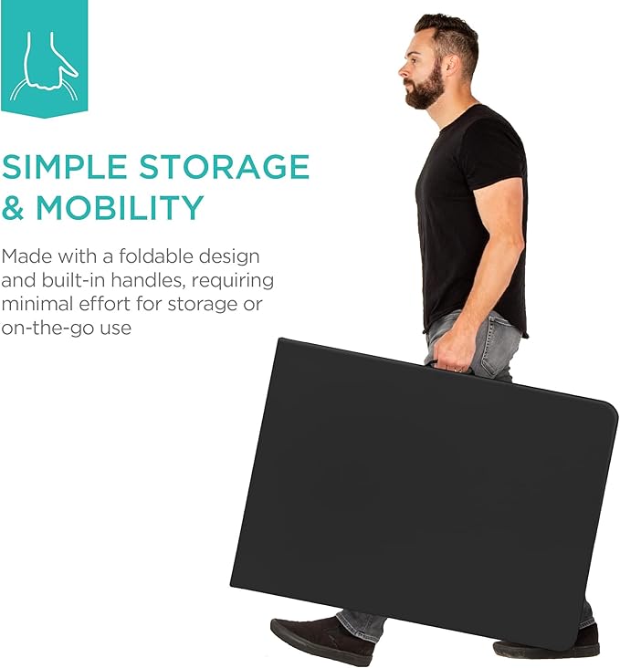 Best Choice Products 6ft Plastic Folding Table, Indoor Outdoor Heavy Duty Portable w/Handle, Lock for Picnic, Party, Camping - Black