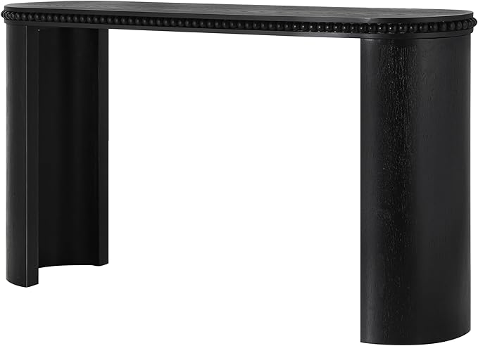 kevinplus 59.8'' Console Table Sofa Table for Entryway, Modern Elegant Design & Reversible Curved Column Leg, Easy Assemble, Black