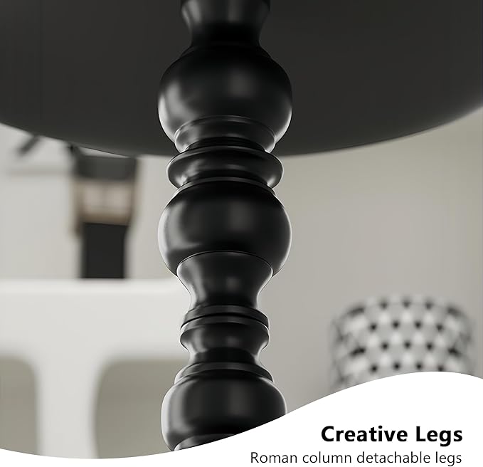 Metal Small End Table,Vintage Matte Black Round Side Table Nightstand for Bedside or Sofa,Small Accent Pedestal Table for Living Room Corners Bedroom Patio and bar (Matte Black)