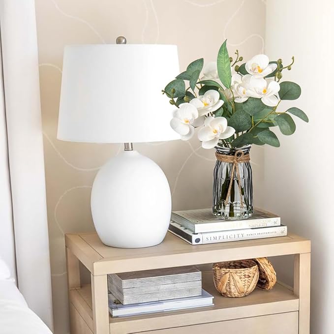 White Orchids Artificial Flowers with Vase Fake Flower in Vase Artificial Eucalyptus Stems in Glass Vases with Faux Water Faux Orchid with Eucalyptus Leaves Arrangement for Dining Table Centerpiece