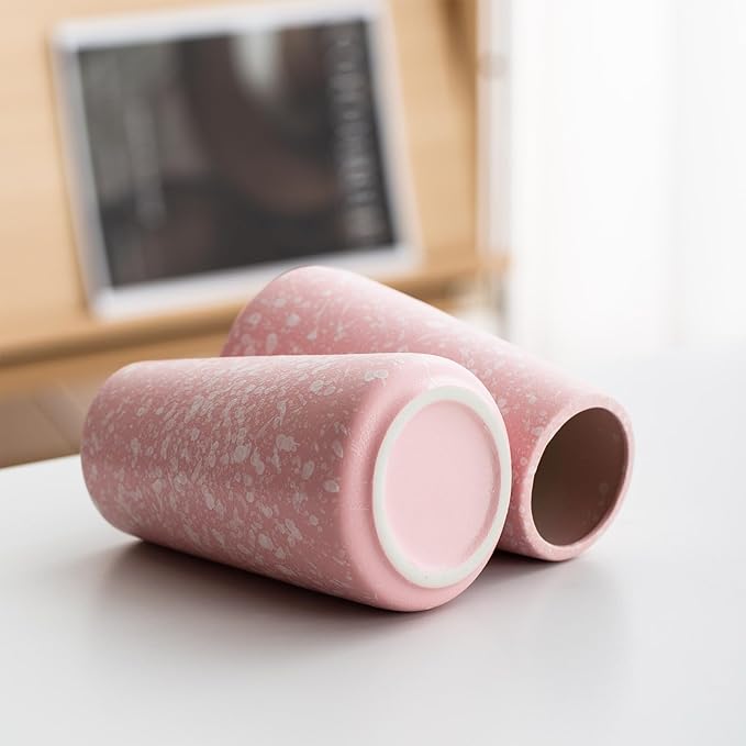 Pink Vase - 6" Pink Ceramic vase for Flower, Cute Modern Vases for Home Decor, Minimalist vases for Centerpieces, Living Room,Bedroom or Gift (Snowflake Pink, Small)