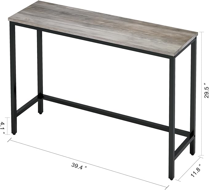 39.4” Console Table, Hallway Entrance Table Sofa Table Behind Couch, for Living Room, Entryway, Easy Assembly, Accent Table, Grey