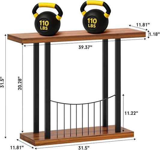 39.4 Inch Console Table, Industrial Entryway Table Sofa Tables Behind The Couch for Entrance Hallway Living Room
