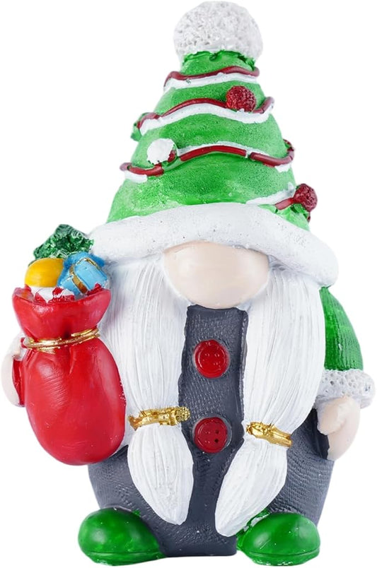 Christmas Resin Gnome Statues, Suitable for Indoor & Outdoor Holiday Decor, Winter Christmas Table Decoration, Ideal for Mom, Dad, Friends