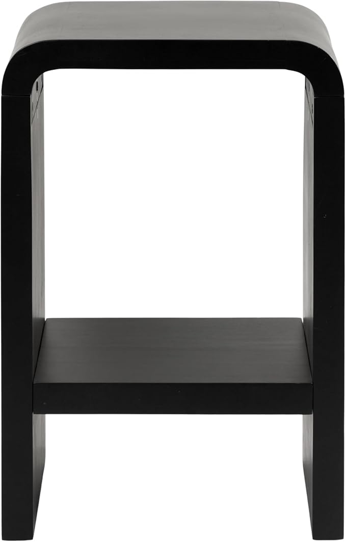 Kate and Laurel Reddy Modern Arched Wood Side Table, 16 x 12 x 24, Black, Contemporary Two-Tier End Table for Use as a Bedroom Nightstand or Small Record Player Stand