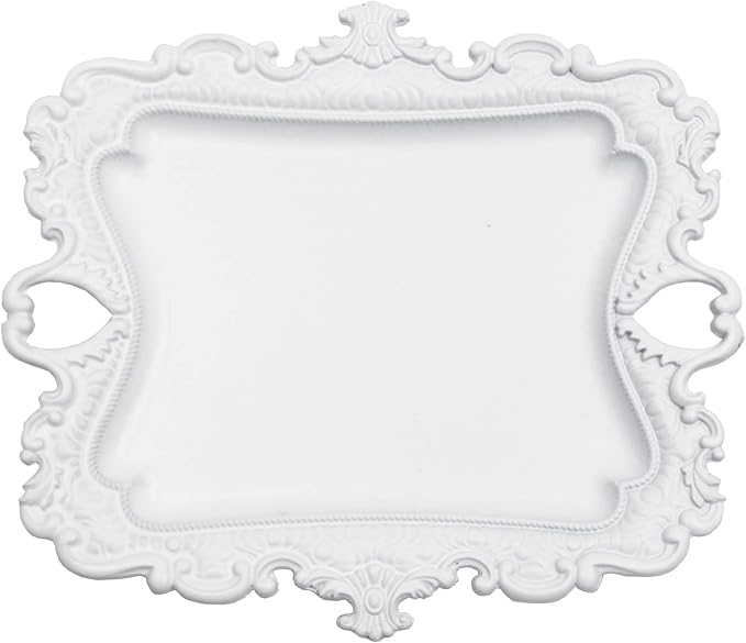 Vintage Small White Ring Dish, Birthday & Wedding Gifts for Women，Wedding Ring Tray (White (1 Pack))
