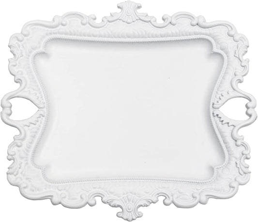 Vintage Small White Ring Dish, Birthday & Wedding Gifts for Women，Wedding Ring Tray (White (1 Pack))