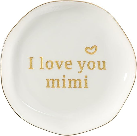 HOME SMILE Mimi Gifts for Grandma Mother's Day-I Love You Mimi Ring Dish-Mimi Gifts for Grandma Nana Birthday Christmas Valentine's,Gifts for Mimi from Grandkids Grandchildren