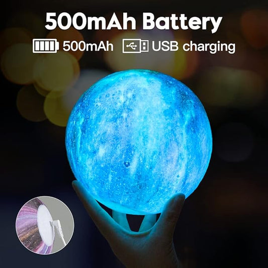BRIGHTWORLD Moon Lamp Galaxy Lamp 5.9 inch 16 Colors LED 3D Moon Light, Remote & Touch Control Moon Night Light Christmas Gifts for Girls Boys Kids Women Birthday（Wooden Base）