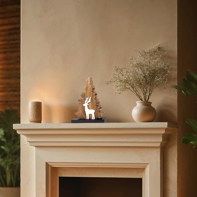 Decozen Living Room Decor: Handcrafted Christmas Tree Centerpiece - Christmas, Bedroom, Indoor Coffee Table, House, Dining Room, Farmhouse & Kitchen Decor, Housewarming Gifts - Solid Wood