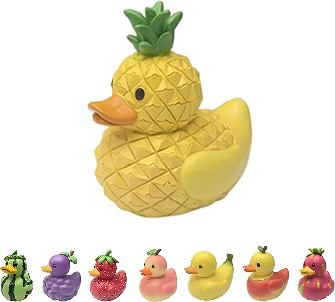 Whimsical Resin Shelf Sitter - 3 Inch Mini Decorative Sculpture for Office Desk Kitchen Living Room School - Creative Tabletop Ornament Gift with Exquisite Detailing (Pineapple)