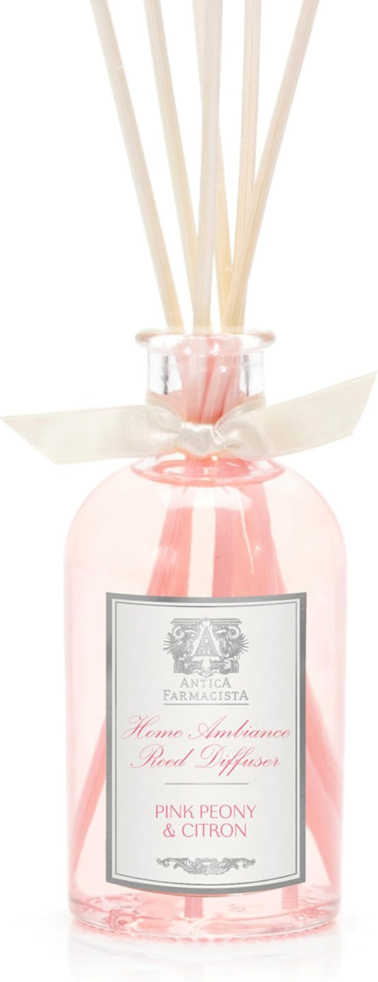 Antica Farmacista Home Ambiance Diffuser - Long-Lasting Reed Scent Diffuser - Luxury Room Freshener Gift - Pink Peony & Citron, 3.4 fl oz