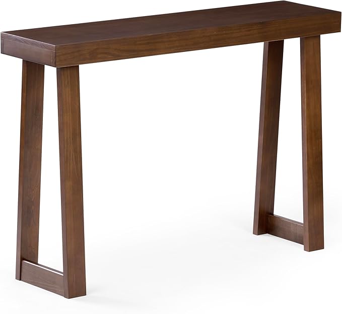 Plank+Beam Solid Wood Console Table, 46 Inch, Sofa Table, Narrow Entryway Table for Hallway, Behind The Couch, Living Room, Foyer, Easy Assembly, Walnut