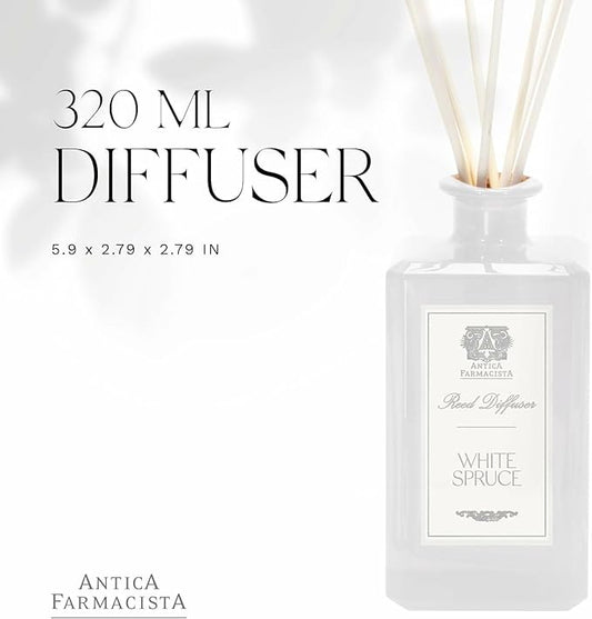 Antica Farmacista Home Ambiance Diffuser - Long-Lasting Reed Scent Diffuser - Luxury Room Freshener Gift - White Spruce, 10.8 fl oz