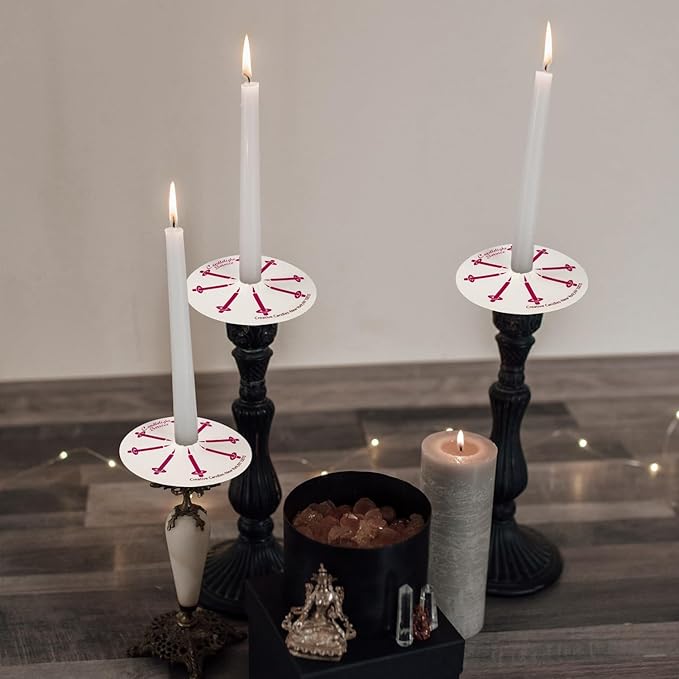 150 Packs Unscented White No Smoke ChurchCandles with Drip Protectors for Devotionalcandlelight Vigil Service.