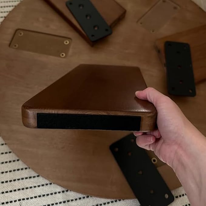 32" Round Coffee Table, Large Solid Wood French Country Accent Table, Farmhouse Side Table for Family/Office/Living Room/Sofa Couch End/Bedroom, Walnut