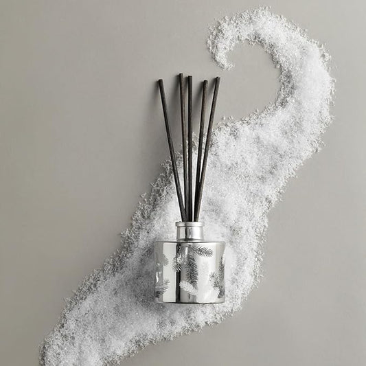 Thymes Frasier Fir Reed Diffuser Set – Includes Reeds, Fragrance Oil, and Frosted Glass Bottle – Fragrance Oil Diffuser – Room Fresheners – Luxury Home Decor – Silver (Statement, 4 fl oz)