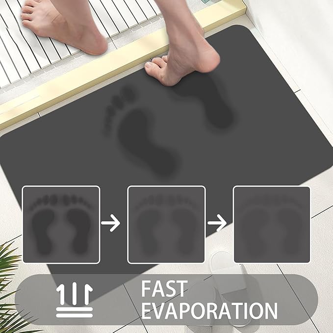 Ultra Thin Door Mat Indoor Entrance, 1/10 in Thin Door Mats for Inside Entry, Non-Slip Rubber Backing Washable Doormat, Fade Resistant, Absorbent, Low Profile Dirt Trapper, 30"X17",Grey