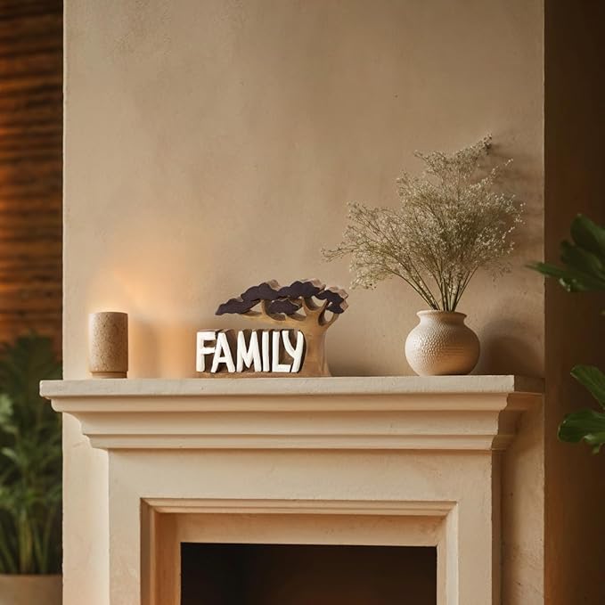 Decozen Gifts for Mom - Wooden Family Sculpture - Mother's Day Birthday Gifts, Home, Office, Living Room, Shelf, Fireplace, Farmhouse, Tabletop, Boho and Mantle Decor - Mothers Day Decorations