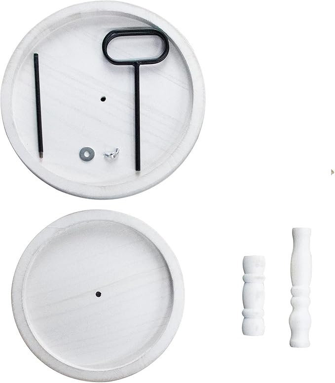 Rustic 2 Tiered Tray Decor, Coffee Color, Wooden Material, Round Shape