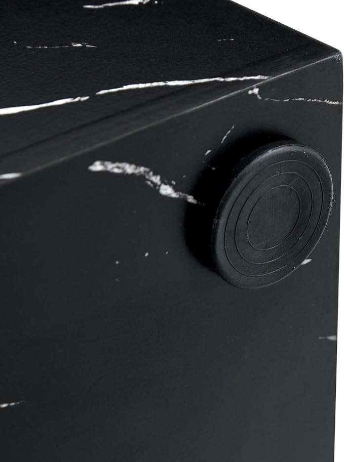 39.3" Rectangular Wood Coffee Table, Modern Black Faux Marble Pattern Coffee Tables for Living Room, Contemporary No Assembly Wooden Center Cocktail Table for Bedroom, Reception Room