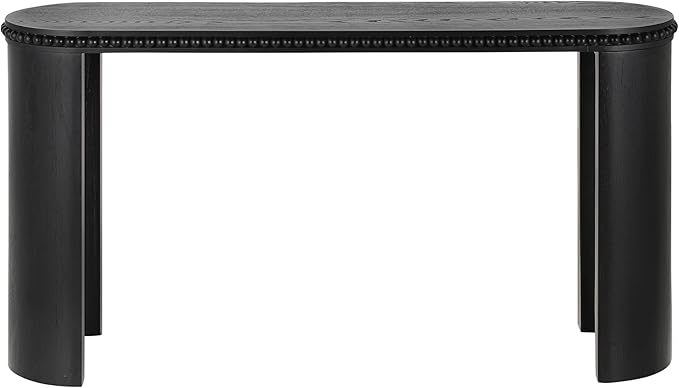 kevinplus 59.8'' Console Table Sofa Table for Entryway, Modern Elegant Design & Reversible Curved Column Leg, Easy Assemble, Black