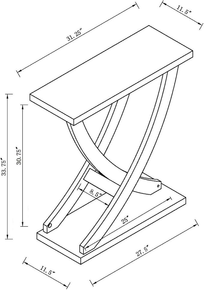 31" Small Console Table, Rustic Entryway Table with Curved Intersecting Legs, Wood Narrow Accent Sofa Table for Hallway, Entrance, Living Room, Small Space, Espresso