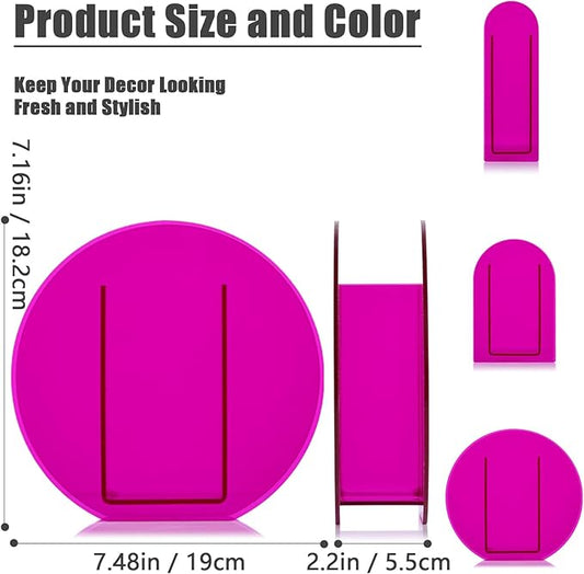 Purple Acrylic Vase Round for Modern Aesthetic Room Decor,Plastic Decorative Vase for Bedroom,Living Room Table - Hot Pink Acrylic Vase Decorative Centerpiece for Home or Wedding Office