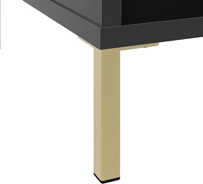 Bush Home Essence End Table with Drawer, Living Room and Bedroom Furniture, Essence Collection, Black Stipple