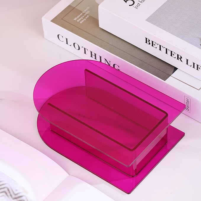 Purple Acrylic Vase Arched for Modern Aesthetic Room Decor, Hot Pink Acrylic Vase Decorative Centerpiece for Home or Wedding Office