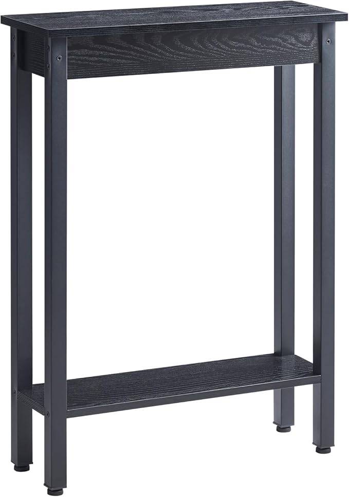 Small Console Table with Shelf Little Narrow Entryway Table Skinny Thin High Tall Display Stand for Entry Hall Hallway, Foyer, as Eextension for Long Behind Couch Sofa Table / Kitchen Countertop