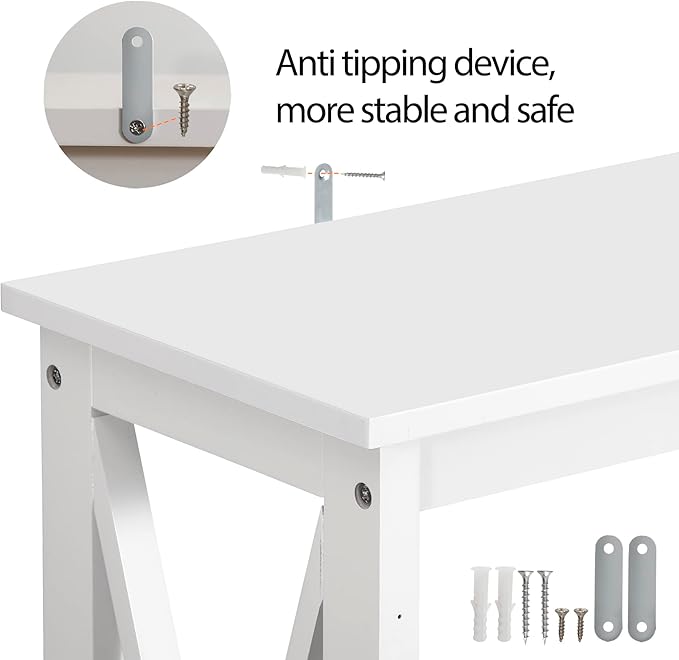 SUPER DEAL Console Table 39.5”, 2-Tier Narrow Sofa Side Table with Storage Shelf, Entrance Table for Hallway/Foyer/Living Room/Corridor/Office, White