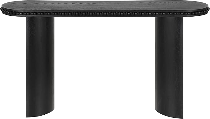 kevinplus 59.8'' Console Table Sofa Table for Entryway, Modern Elegant Design & Reversible Curved Column Leg, Easy Assemble, Black