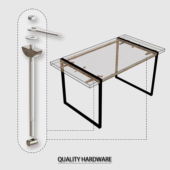 Modern Wooden Dining Table, 59'' Wooden Rectangle Table, Dining Room Table for 4-6, Modern Kitchen Dining Table with Black Metal Legs for Living Dining Kitchen Room(Light Wood)